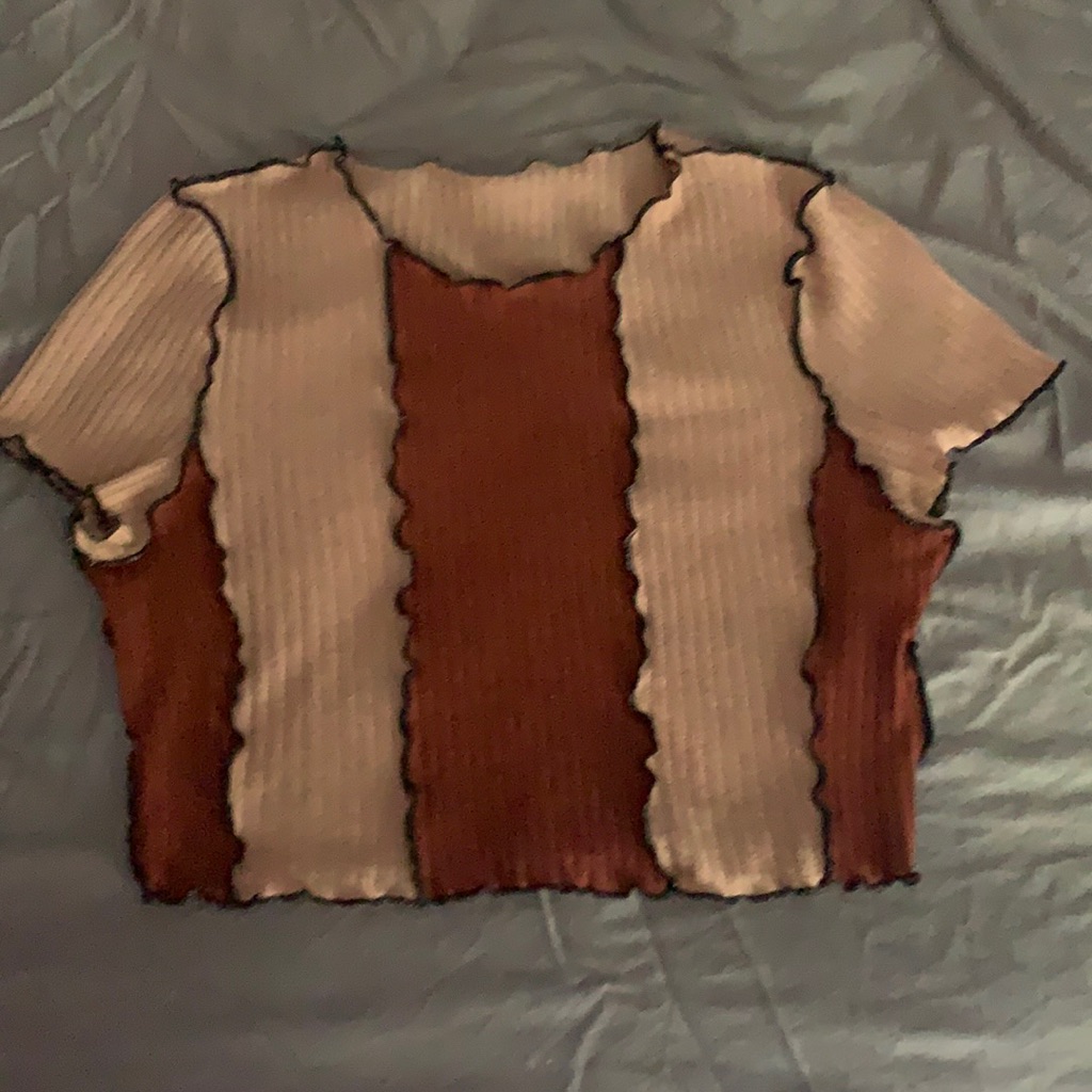 Patchwork Brown Croptop